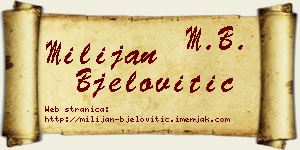 Milijan Bjelovitić vizit kartica